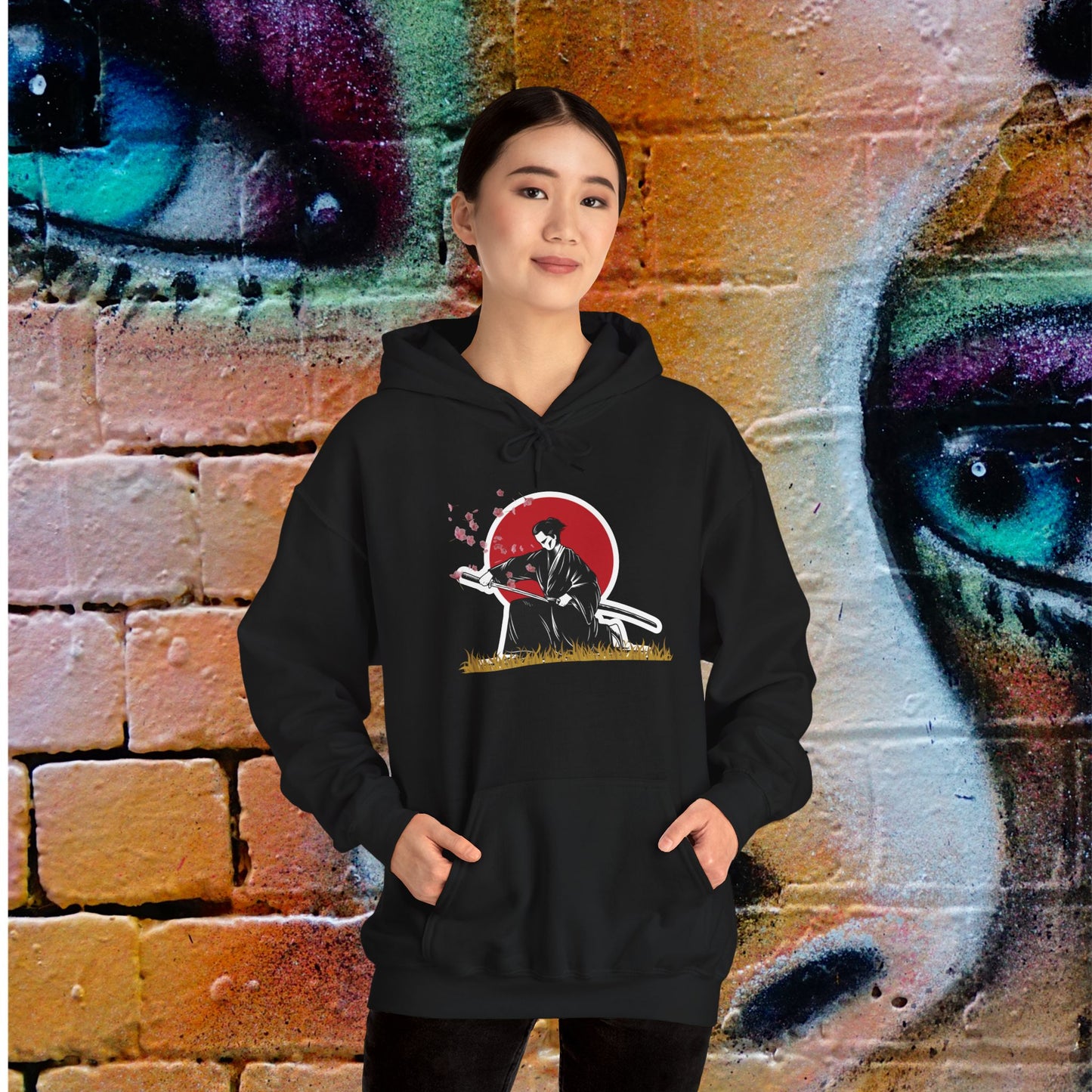 soft hooded sweatshirt comfortable evoking the beautiful culture of Japan.