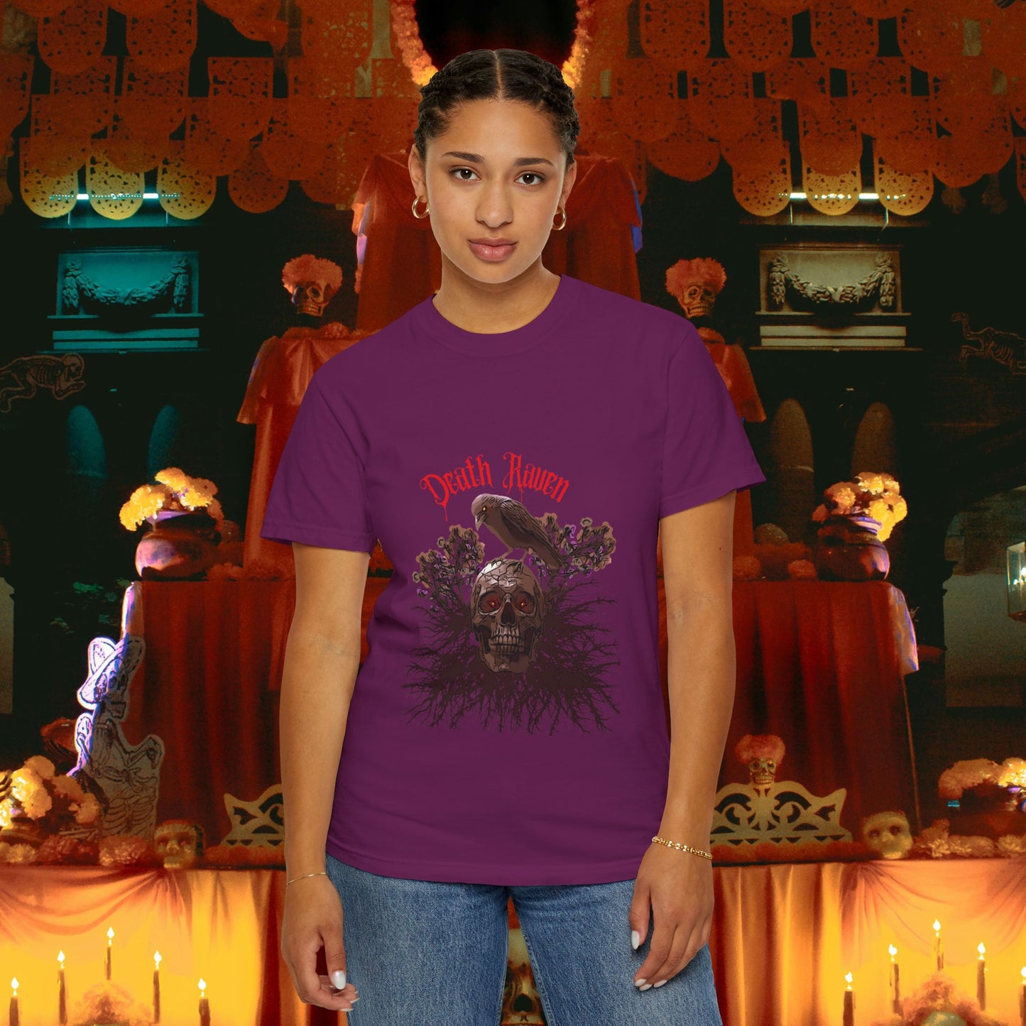 Death Raven Unisex T-shirt - Halloween Design