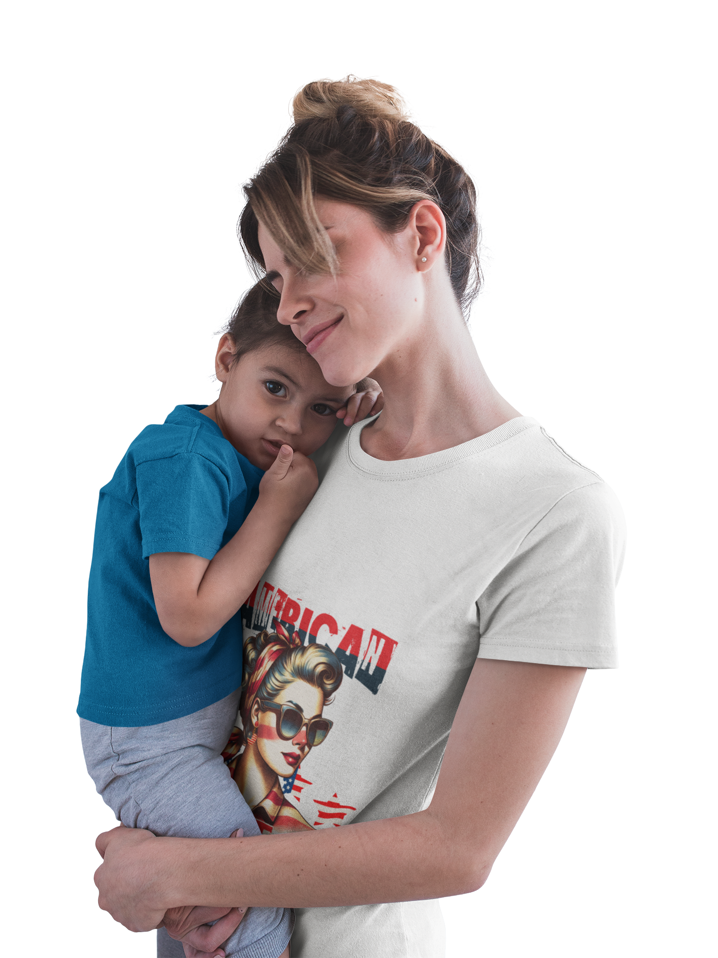 American Mom Graphic T-Shirt - Unisex Softstyle Tee for Patriotic Moms