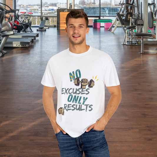 Motivational Unisex T-shirt - 'no excuses only results'