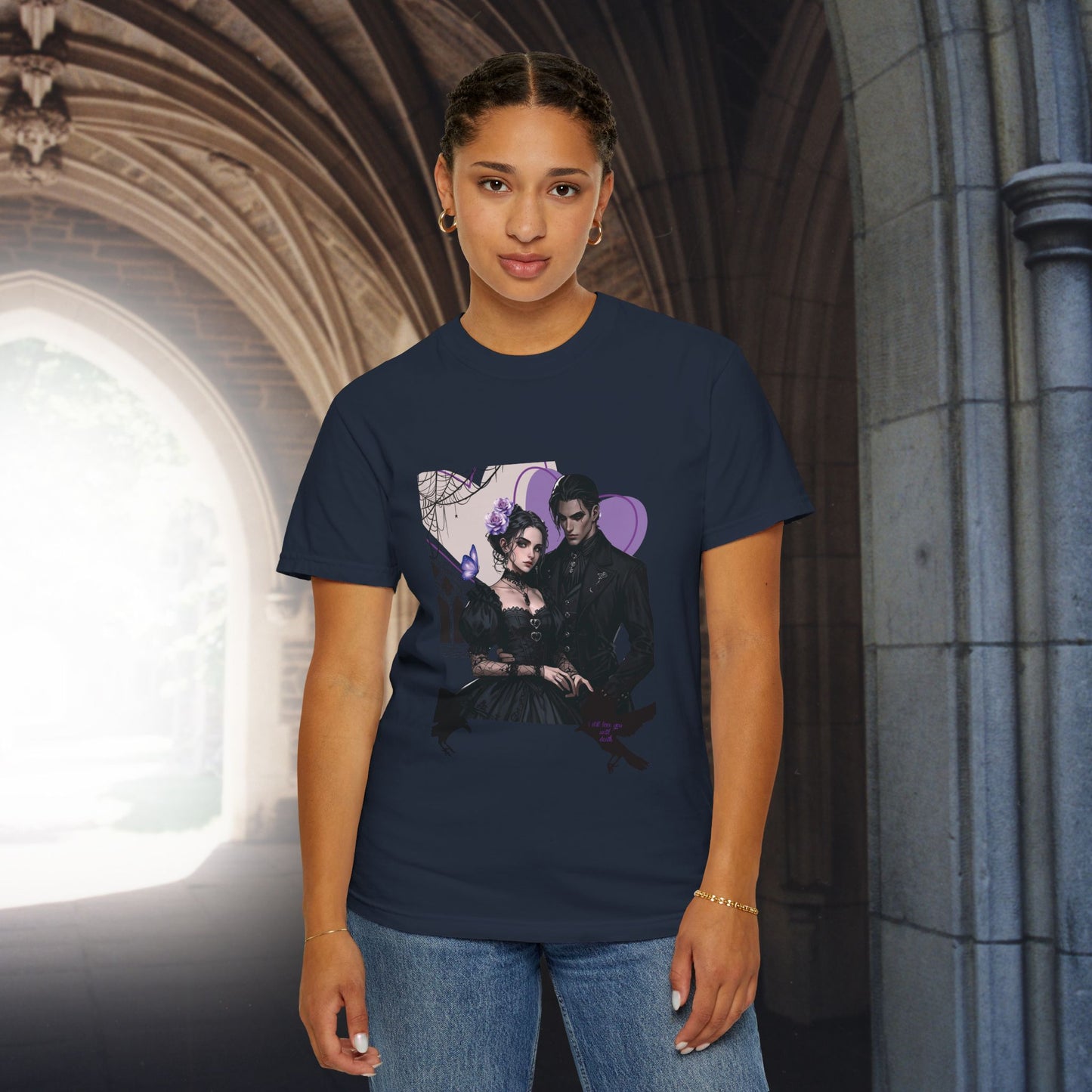 Gothic Couple Unisex T-shirt for Valentine's Day