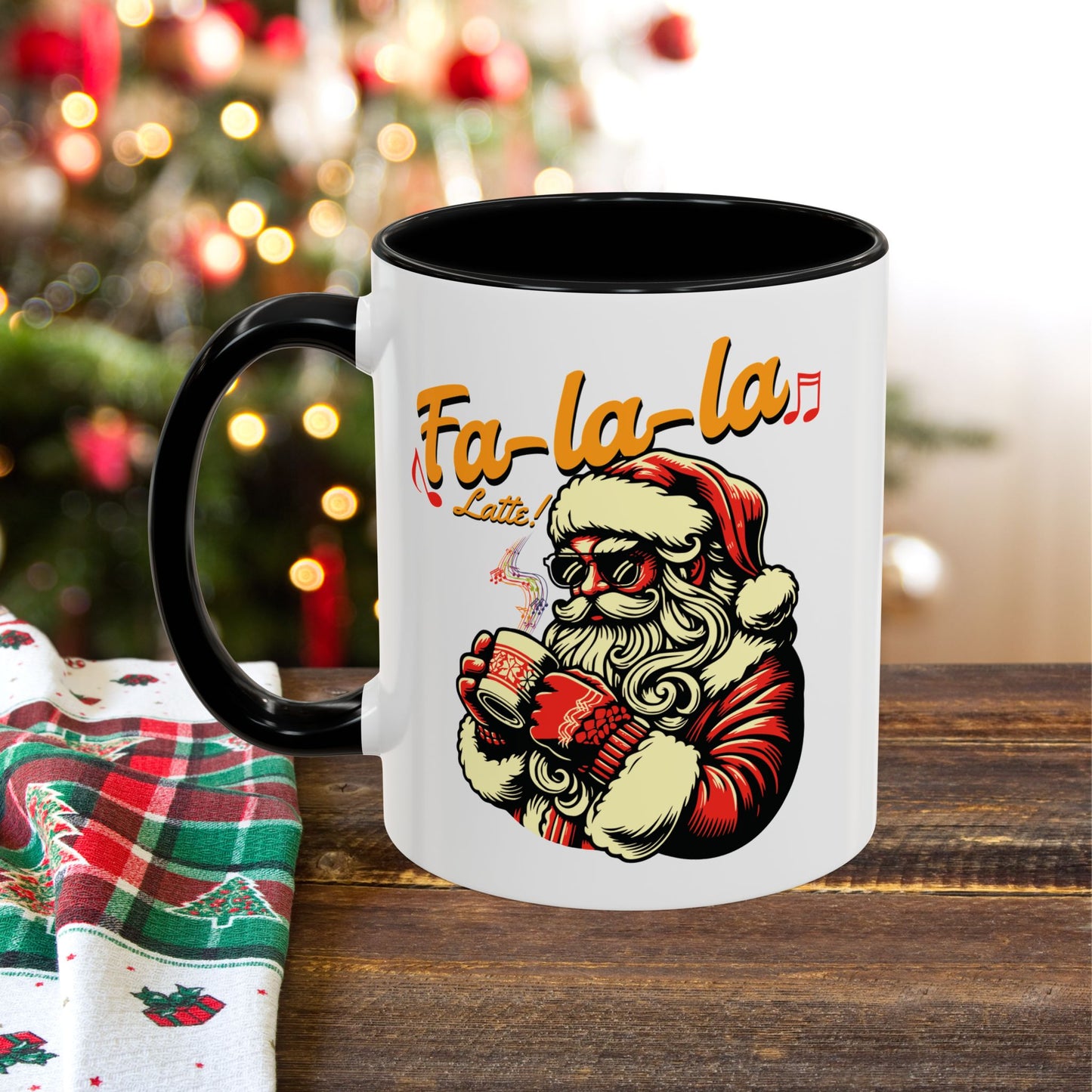 Coffee Mug - Santa Claus Fa Fa Fa Latte Design