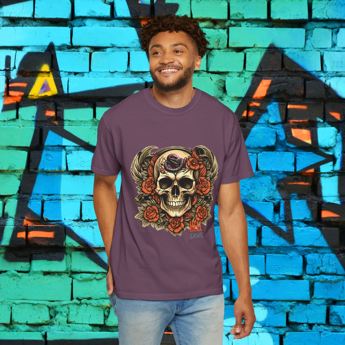 Snake Skull Roses Tee