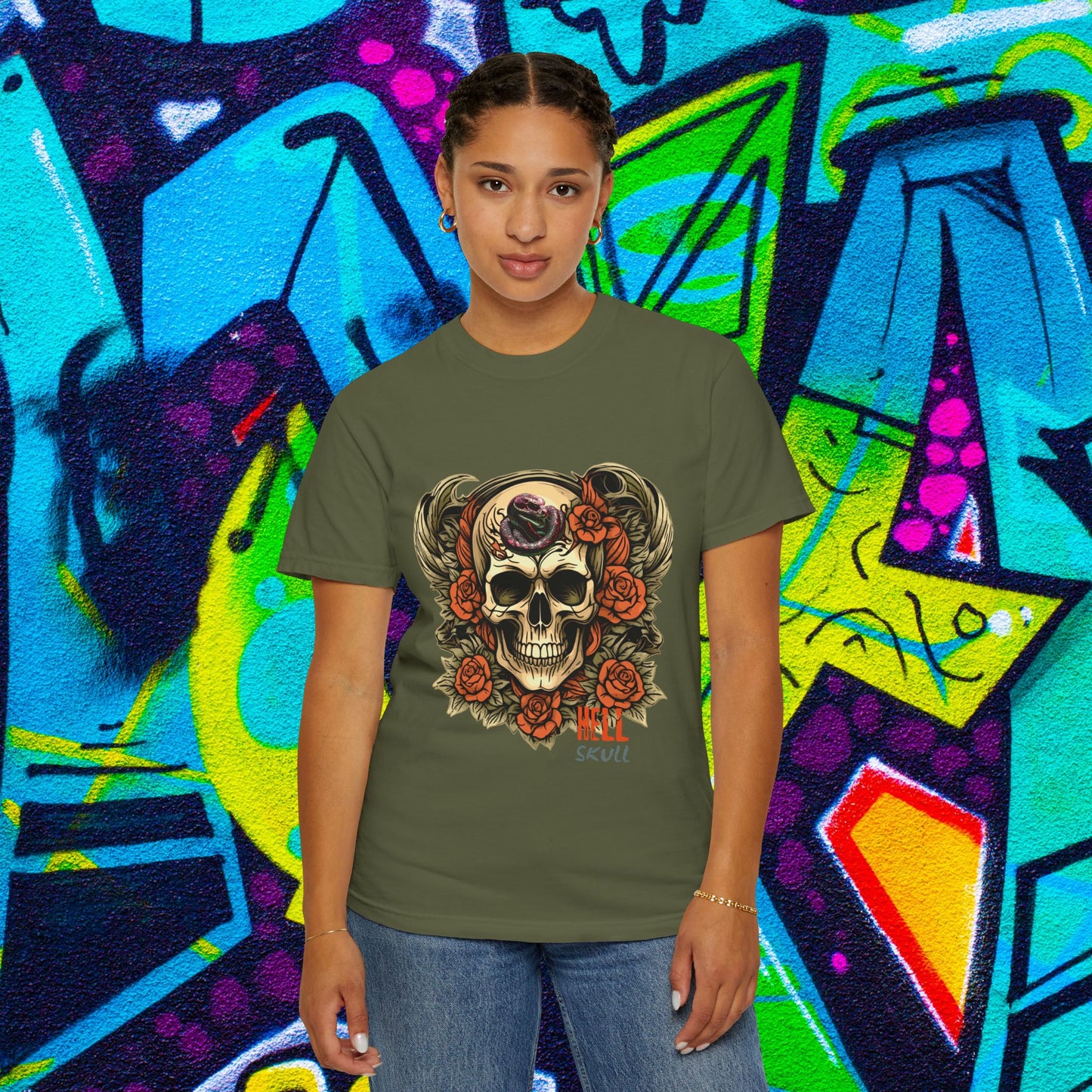 Snake Skull Roses Tee