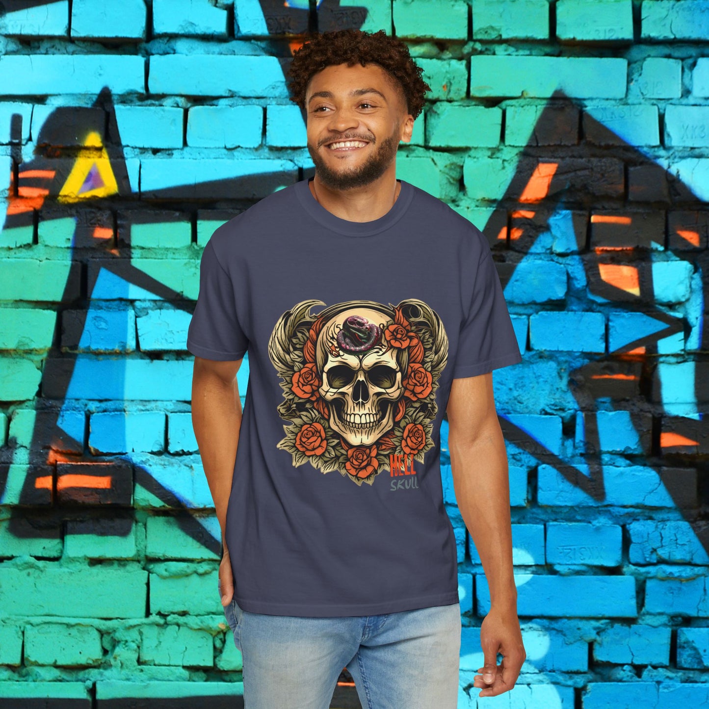 Snake Skull Roses Tee