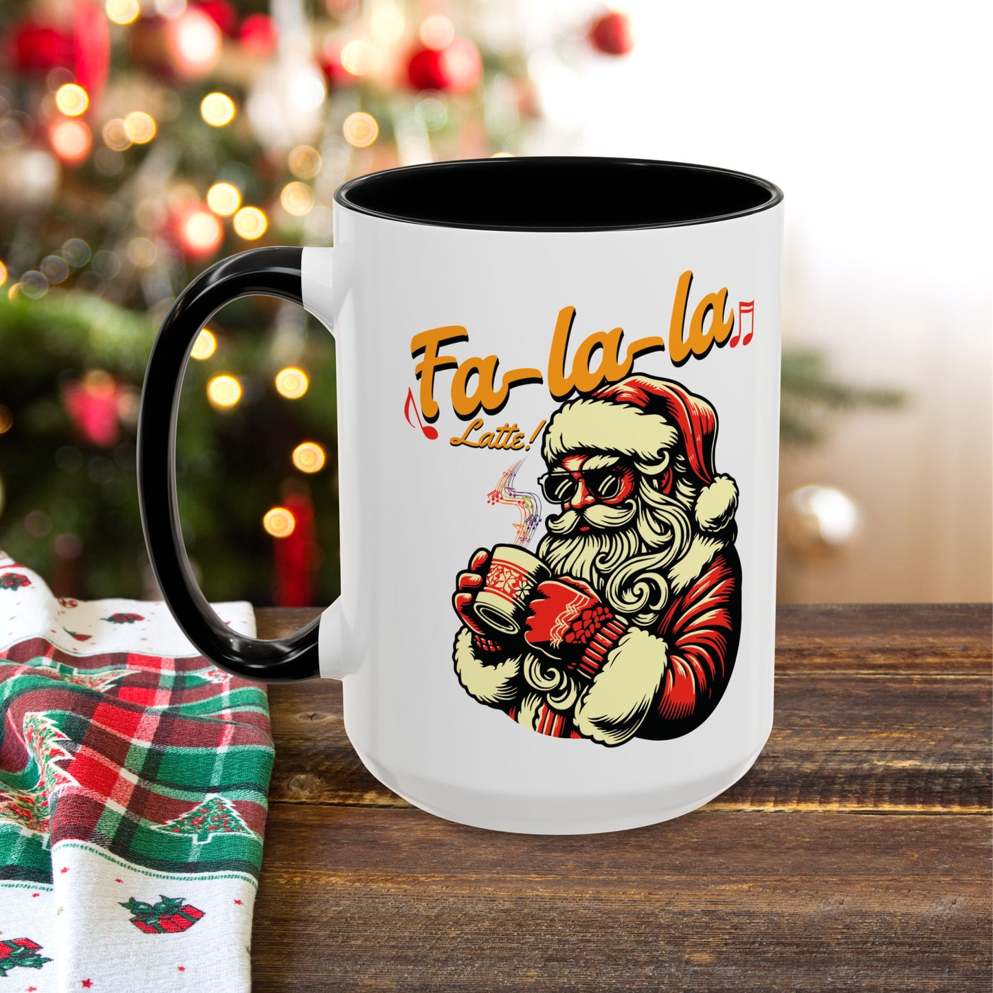 Coffee Mug - Santa Claus Fa Fa Fa Latte Design
