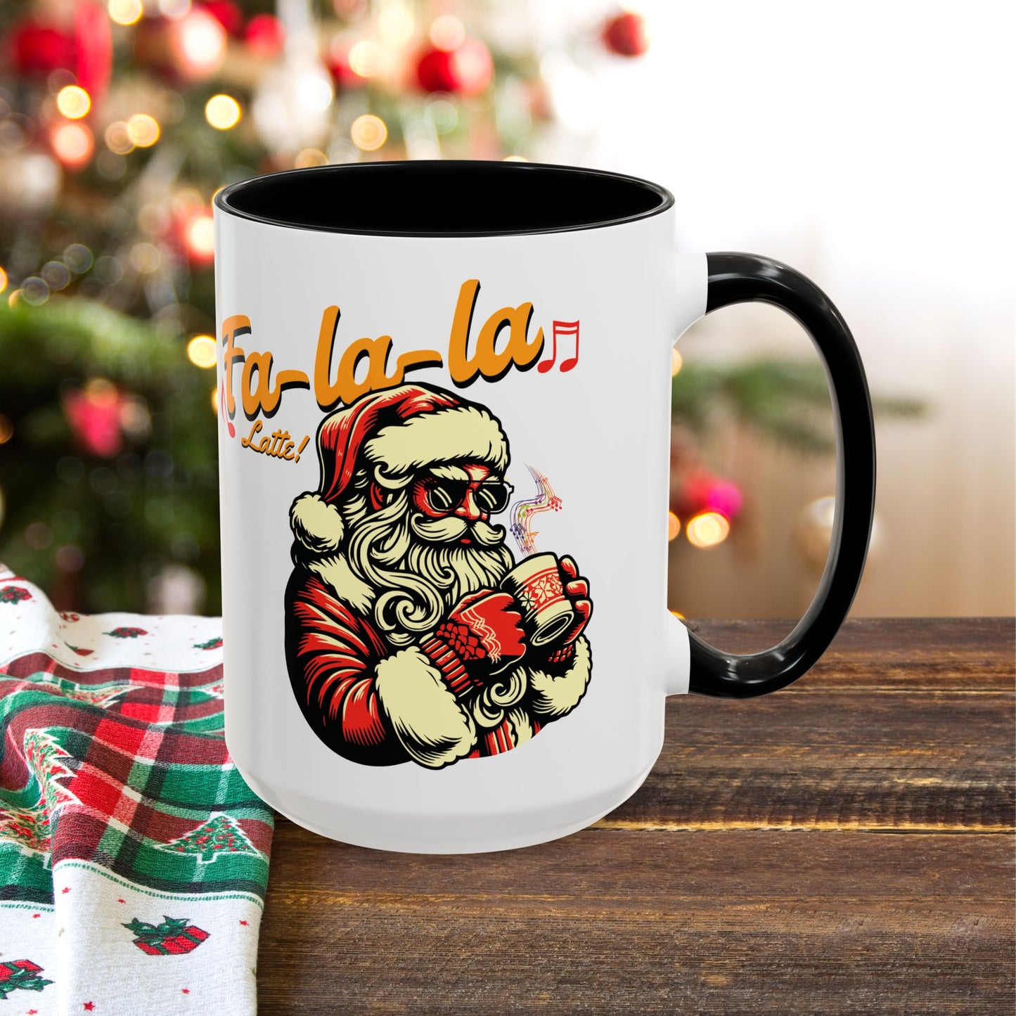 Coffee Mug - Santa Claus Fa Fa Fa Latte Design