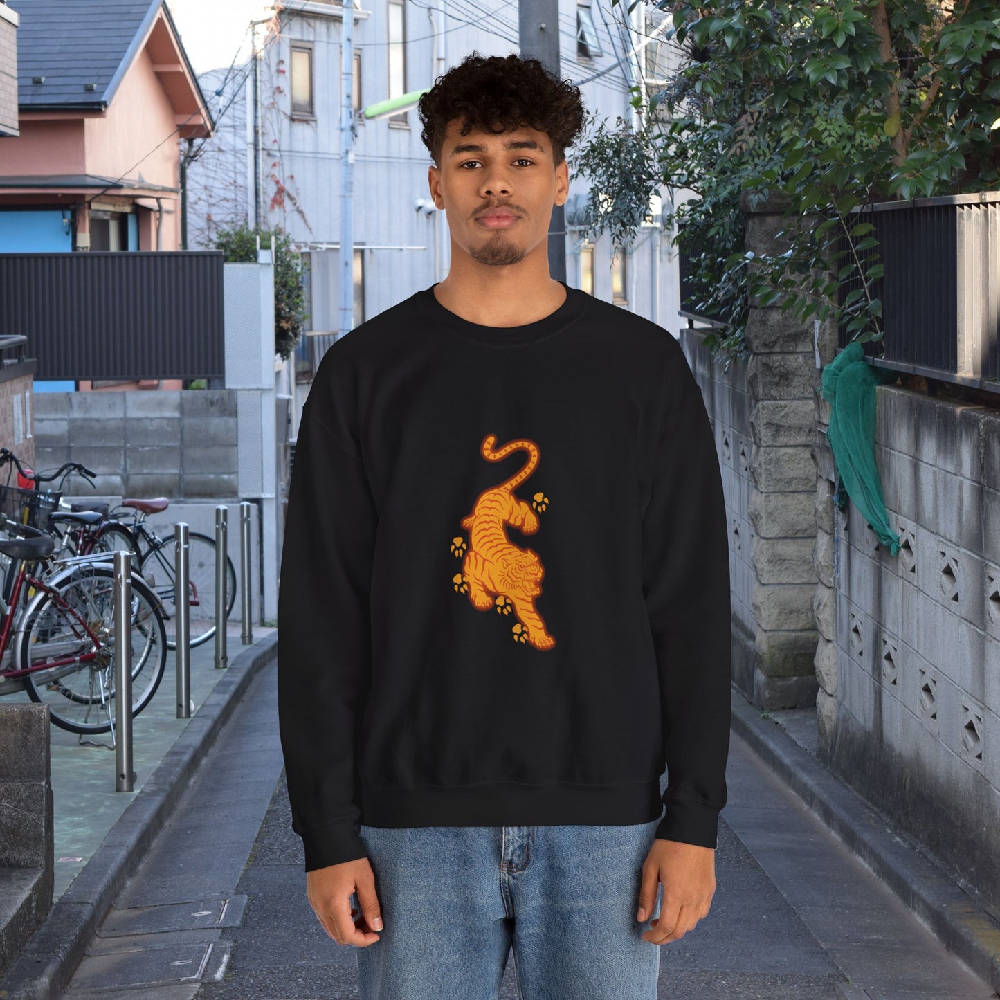 soft and cozy sweatshirt inspired by the beauty of the majestic Asian tiger