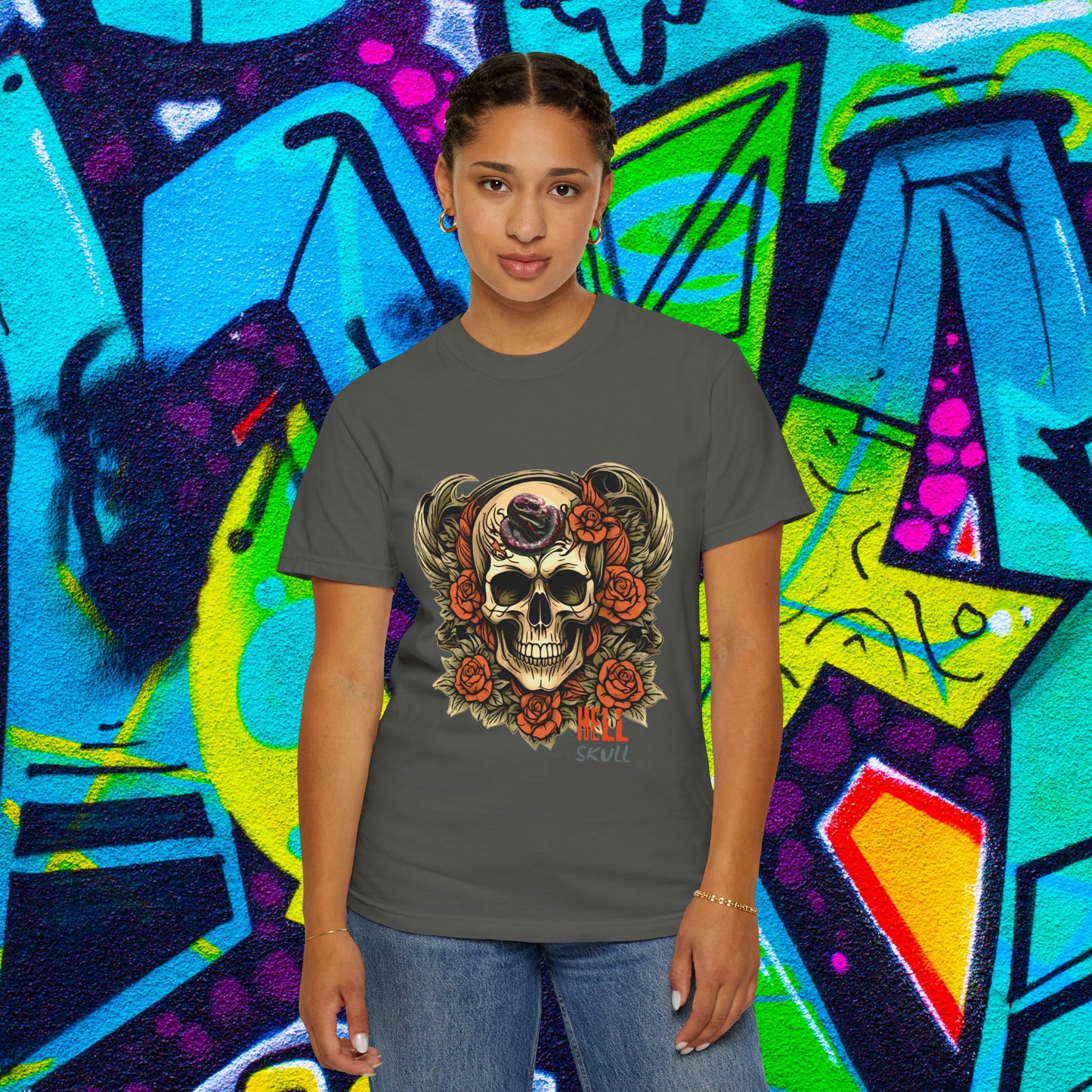 Snake Skull Roses Tee