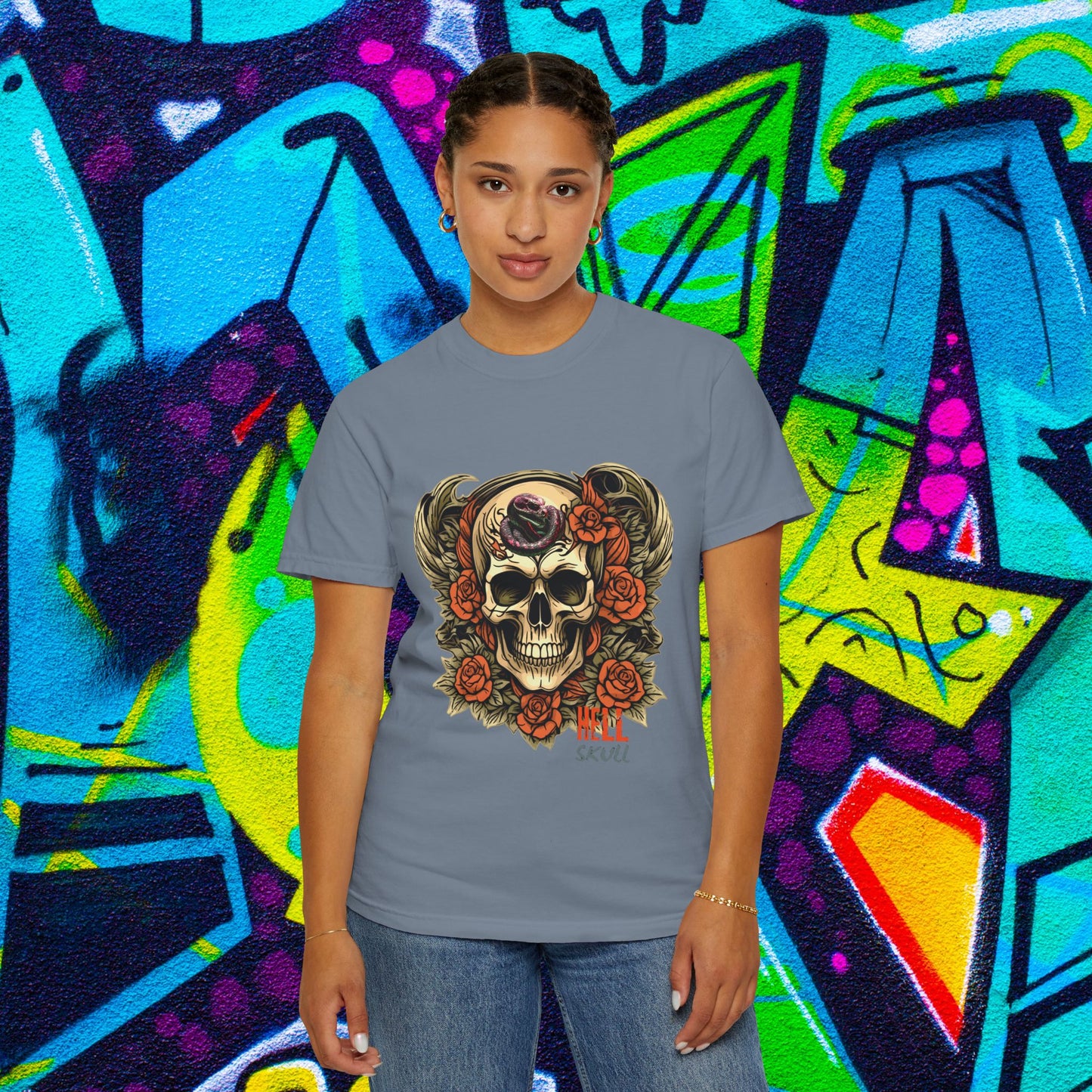 Snake Skull Roses Tee