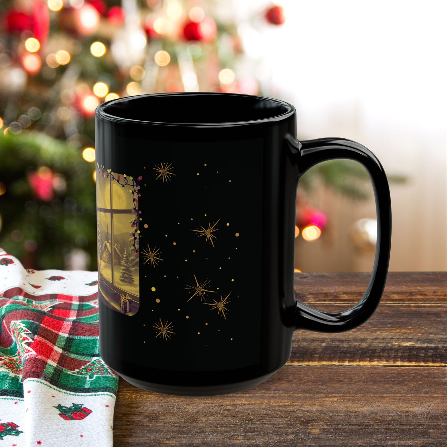 Christmas Night Black Mug