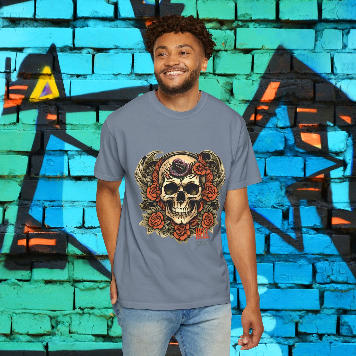 Snake Skull Roses Tee