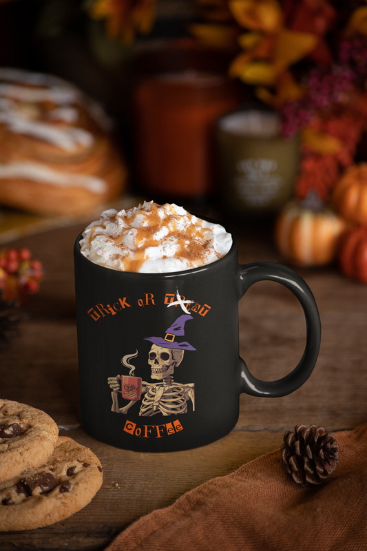 Mug - Skeleton Trick or Coffee Halloween Celebration