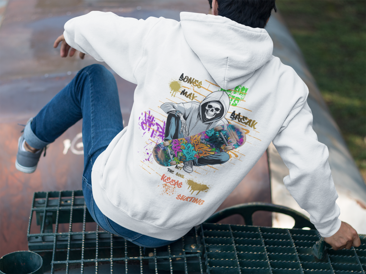 Skateboarding Skeleton Hoodie — "Bones May Break, But the Soul Keeps Skating"