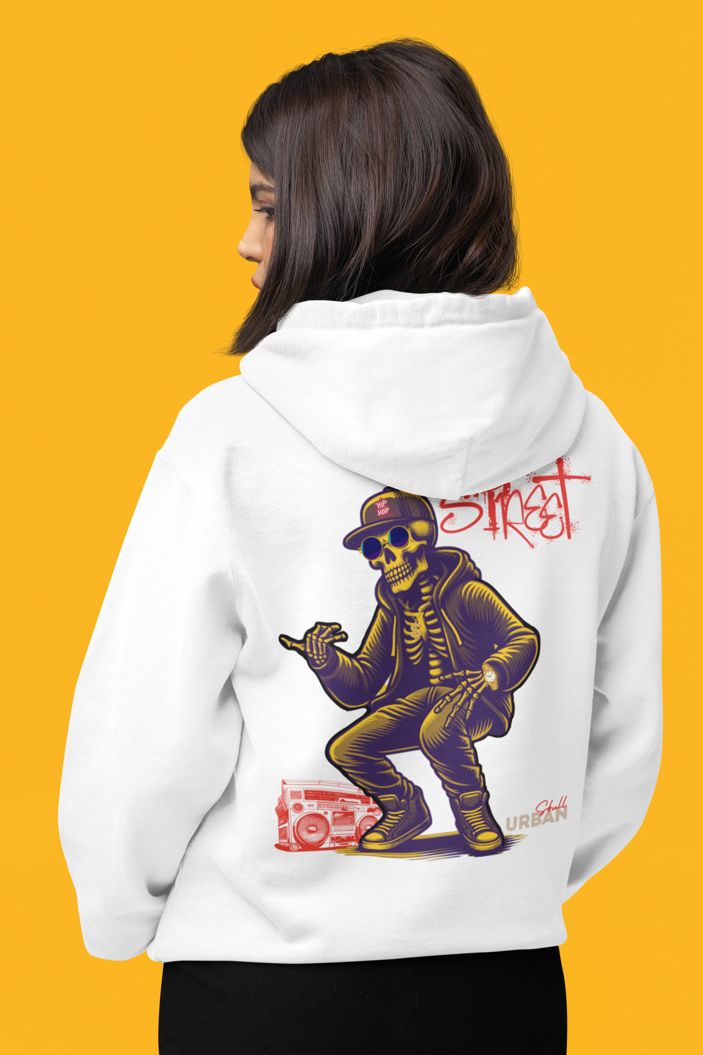 Hip Hop Skull Hoodie — Streetwear Skull Graphic Pullover