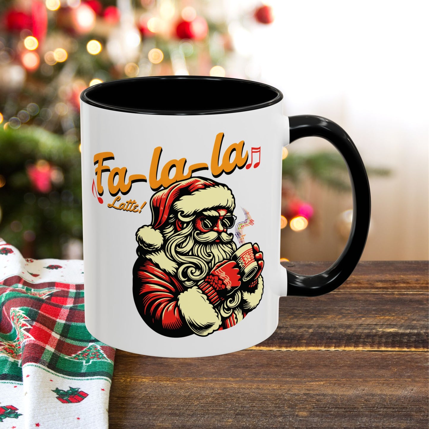 Coffee Mug - Santa Claus Fa Fa Fa Latte Design