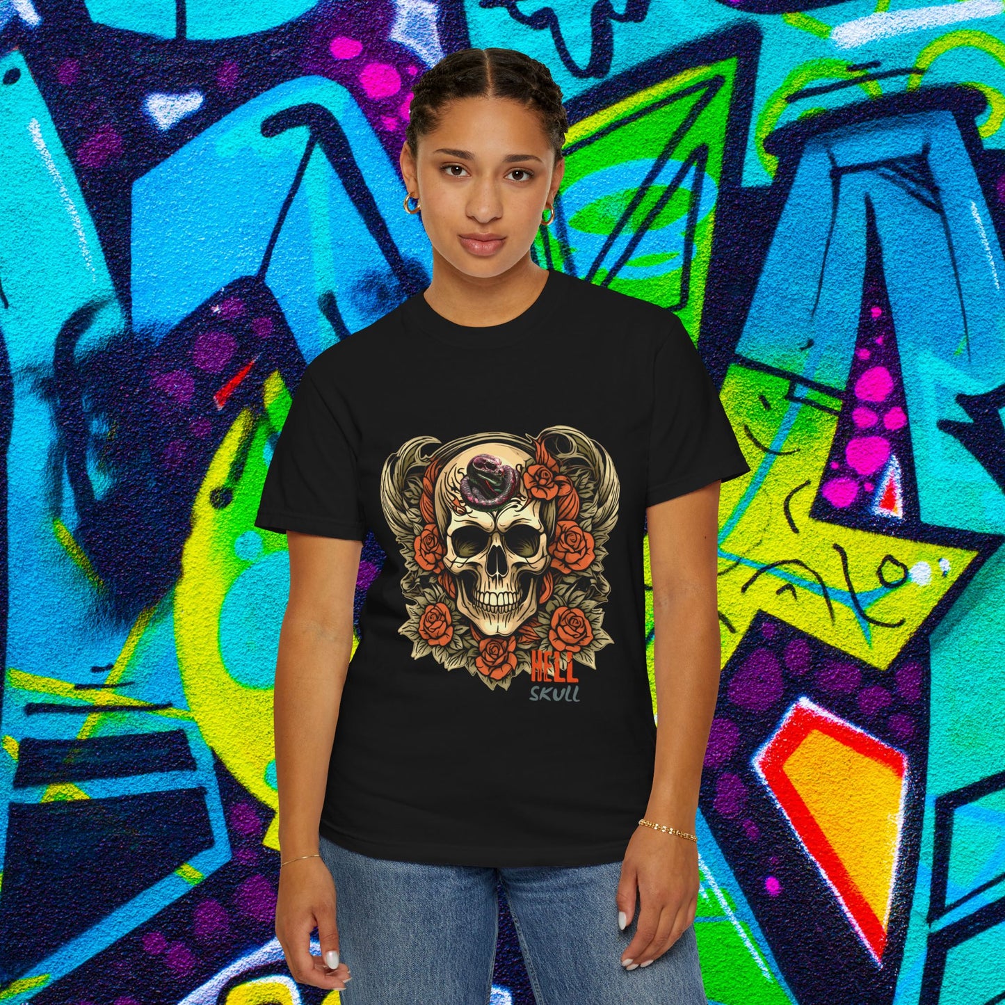 Snake Skull Roses Tee