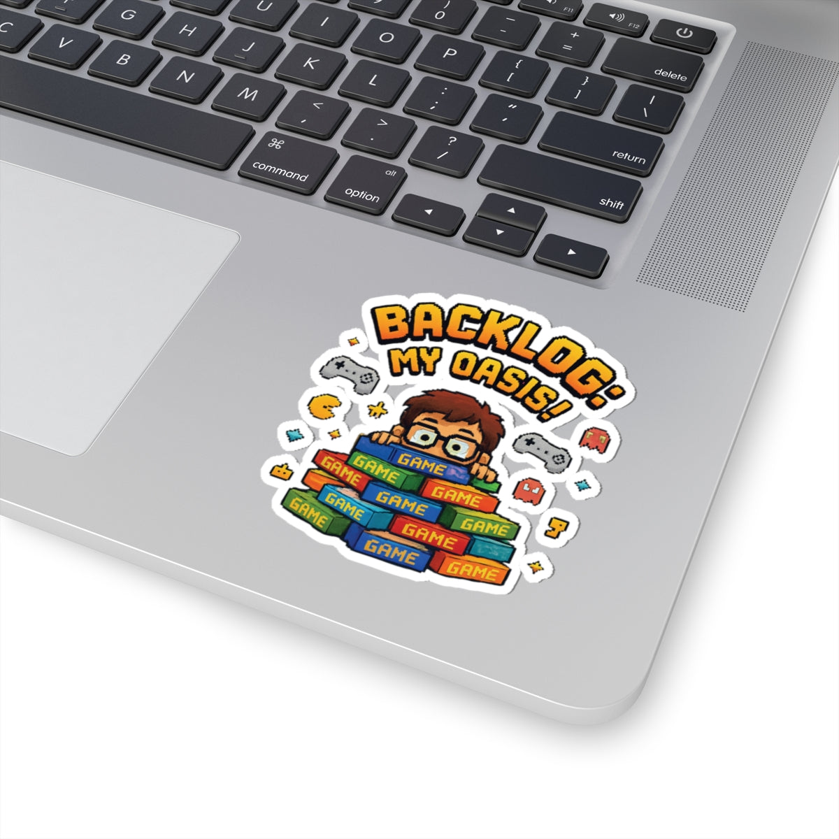 Backlog Gamer Oasis Sticker — Kiss-Cut Gaming Sticker for Retro & Passionate Collectors