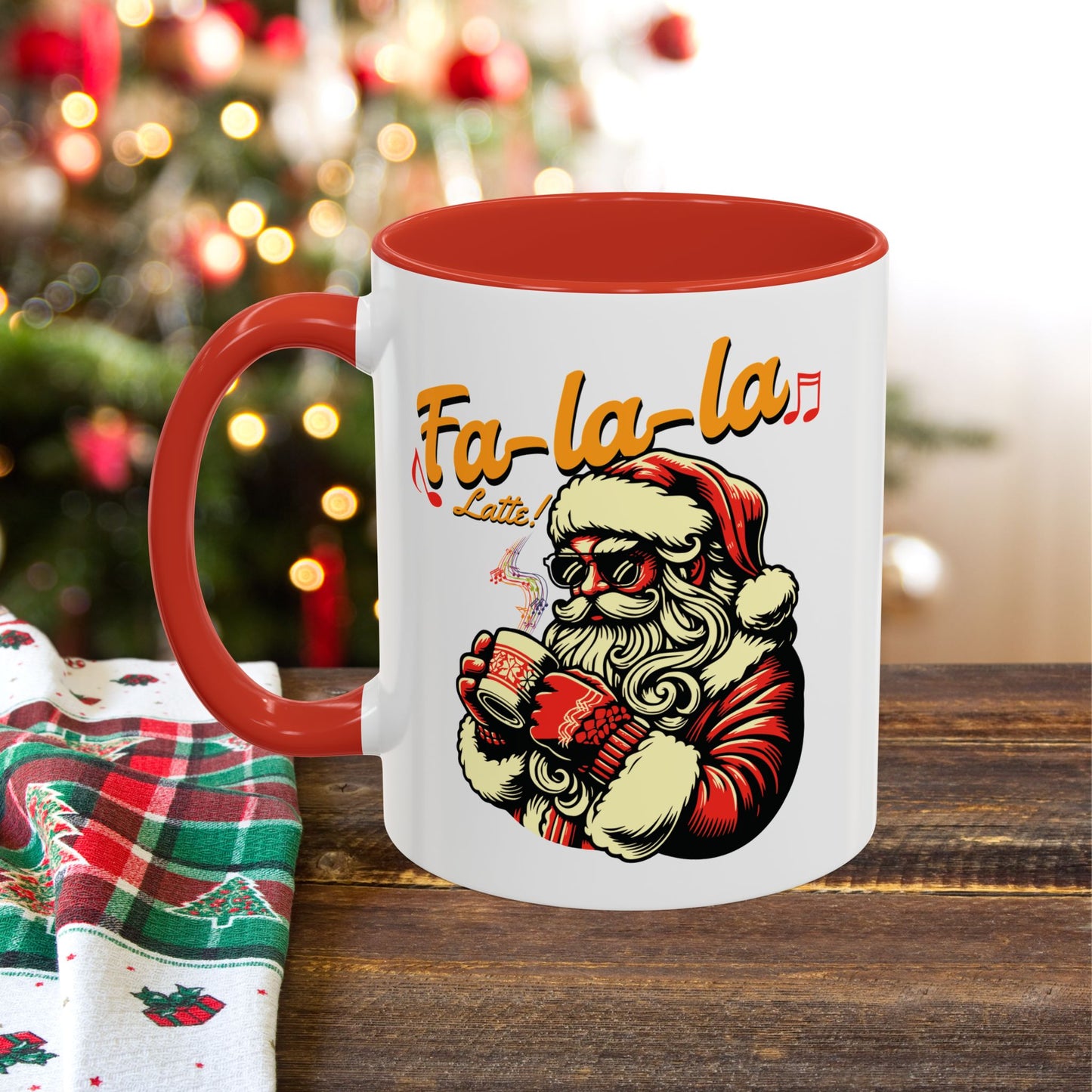 Coffee Mug - Santa Claus Fa Fa Fa Latte Design