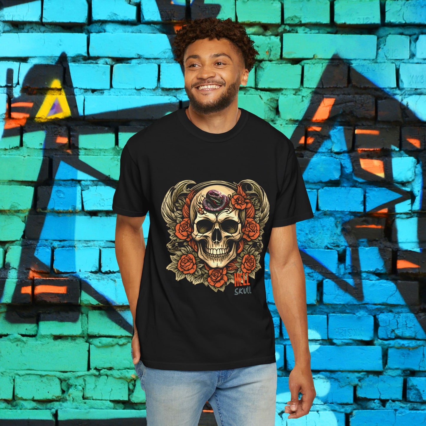 Snake Skull Roses Tee