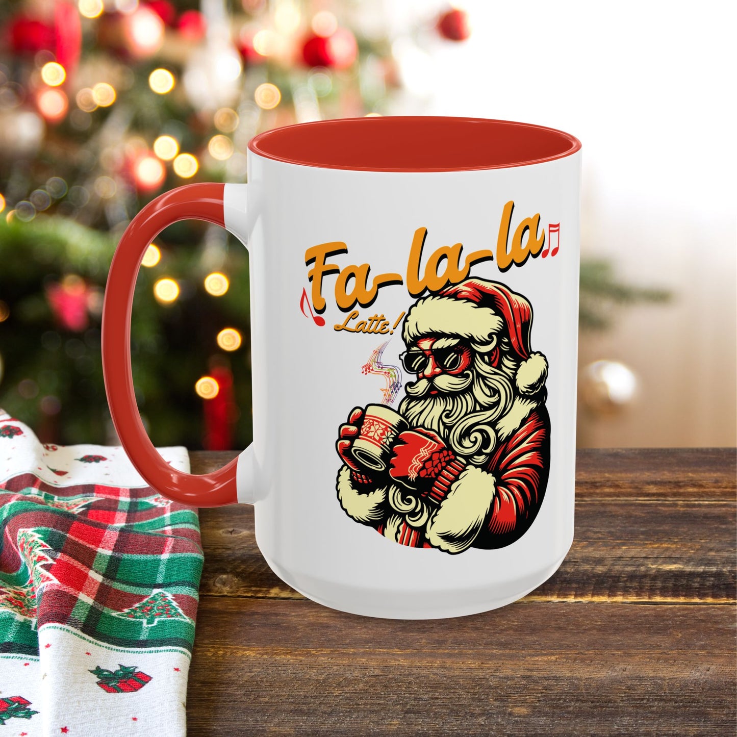 Coffee Mug - Santa Claus Fa Fa Fa Latte Design