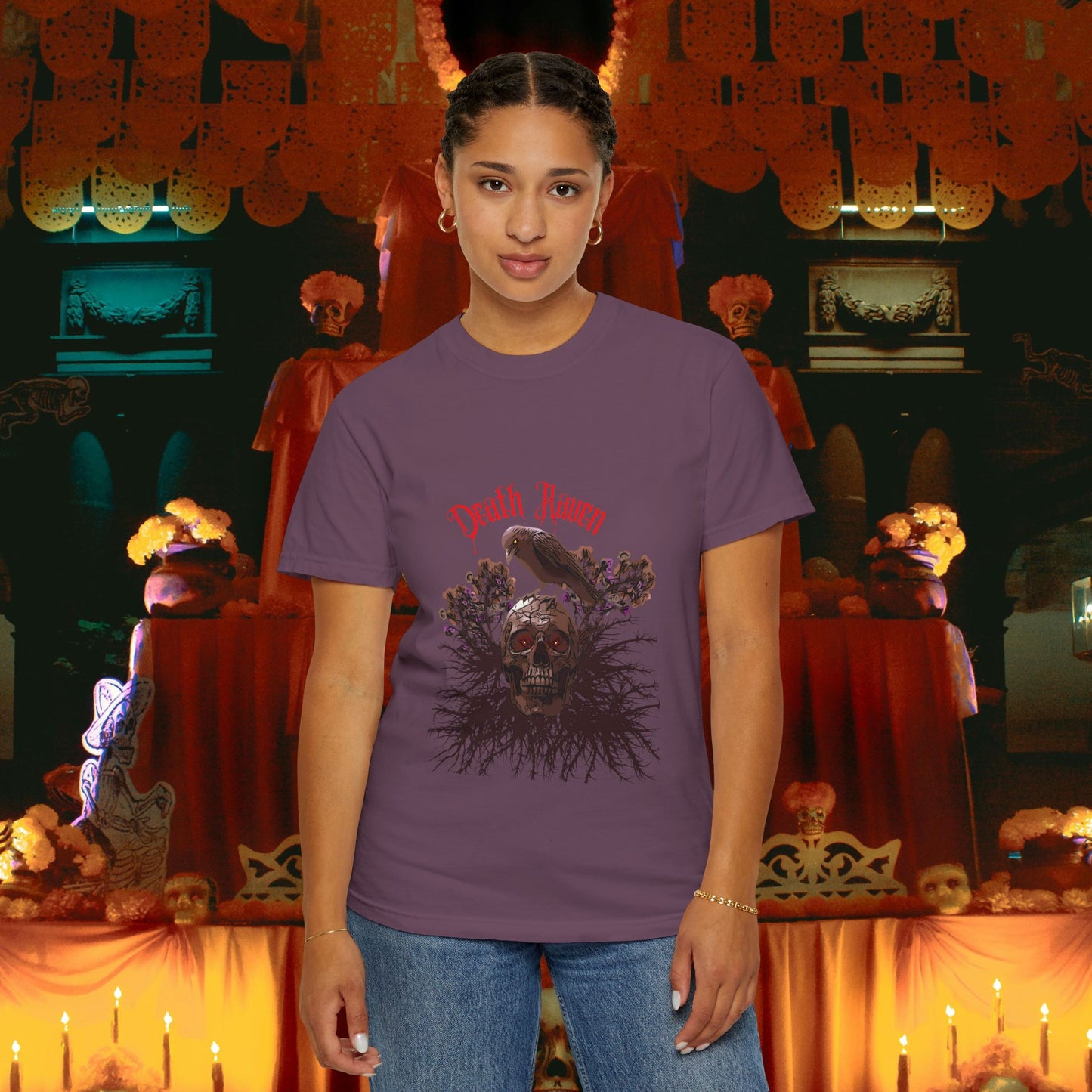 Death Raven Unisex T-shirt - Halloween Design