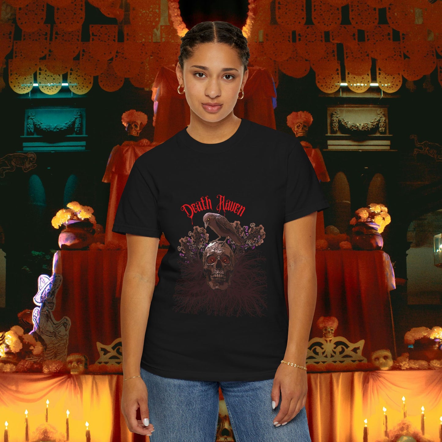 Death Raven Unisex T-shirt - Halloween Design