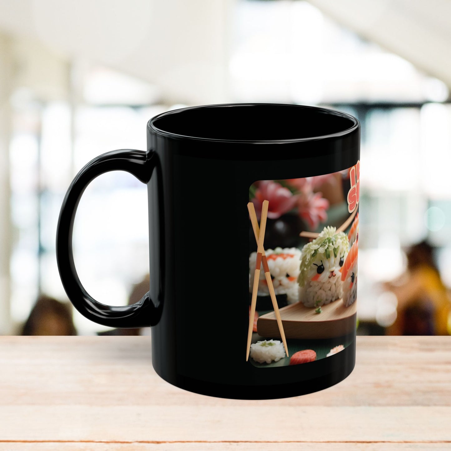 Mug - Tea in a Sushi-Inspired Cup - Black (11oz, 15oz)