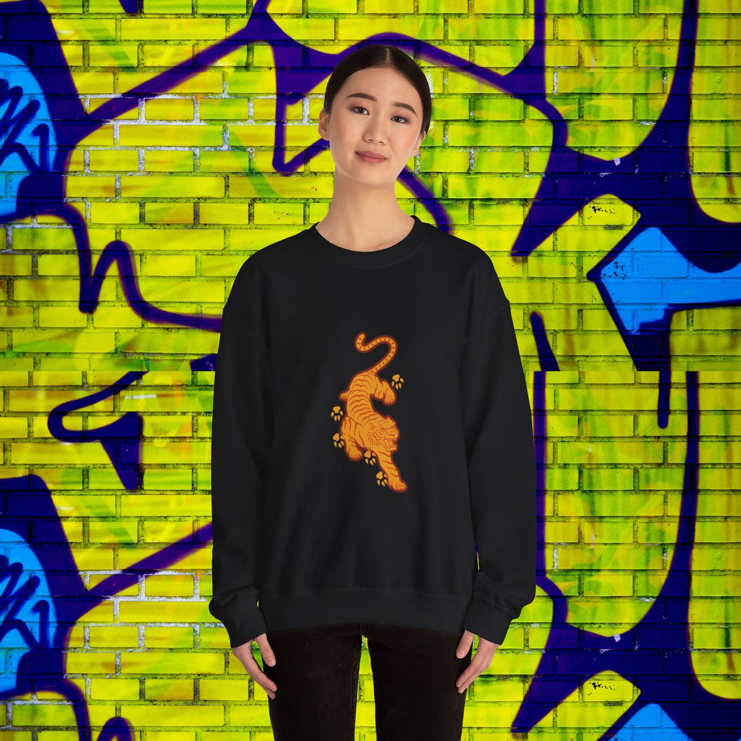 soft and cozy sweatshirt inspired by the beauty of the majestic Asian tiger