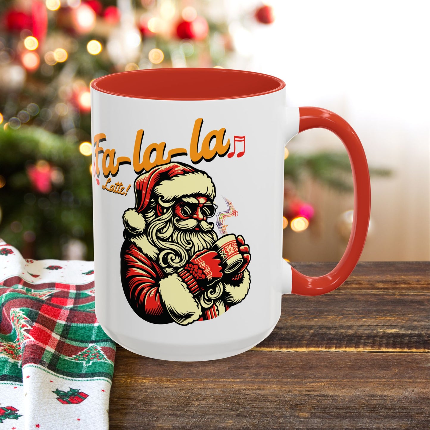 Coffee Mug - Santa Claus Fa Fa Fa Latte Design