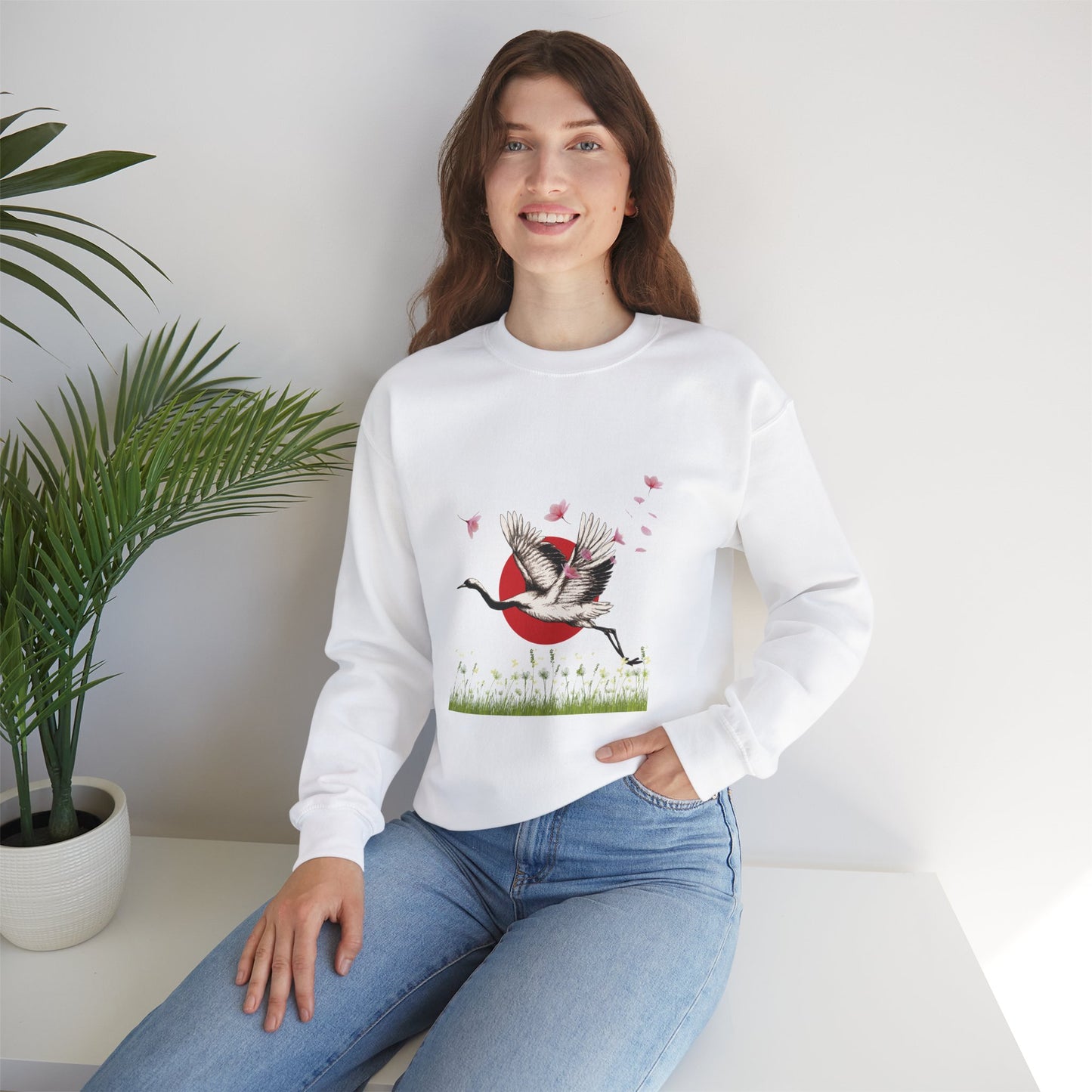 Beautiful, soft, and cozy sweatshirt with a lovely design evoking the beautiful culture of Japan.