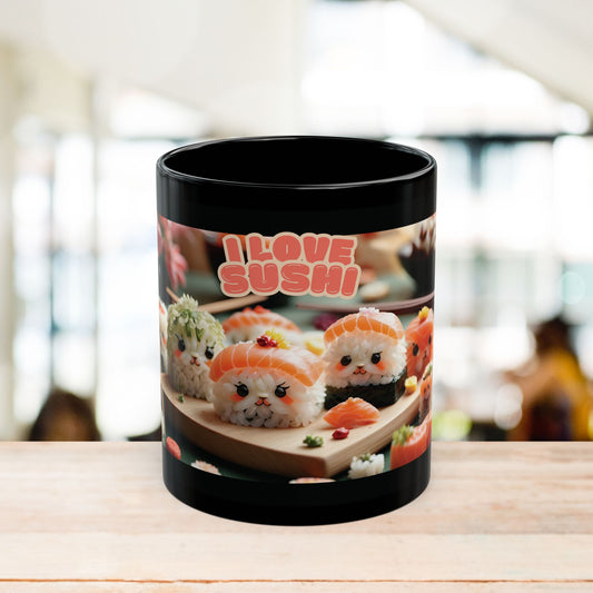 Mug - Tea in a Sushi-Inspired Cup - Black (11oz, 15oz)