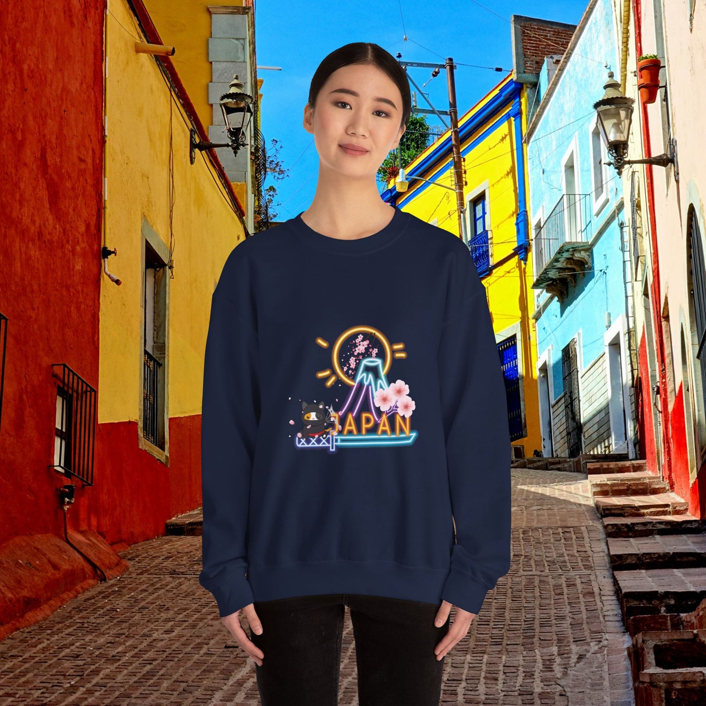 Beautiful, soft, and cozy sweatshirt with a lovely design evoking the beautiful culture of Kawaii of Japan.