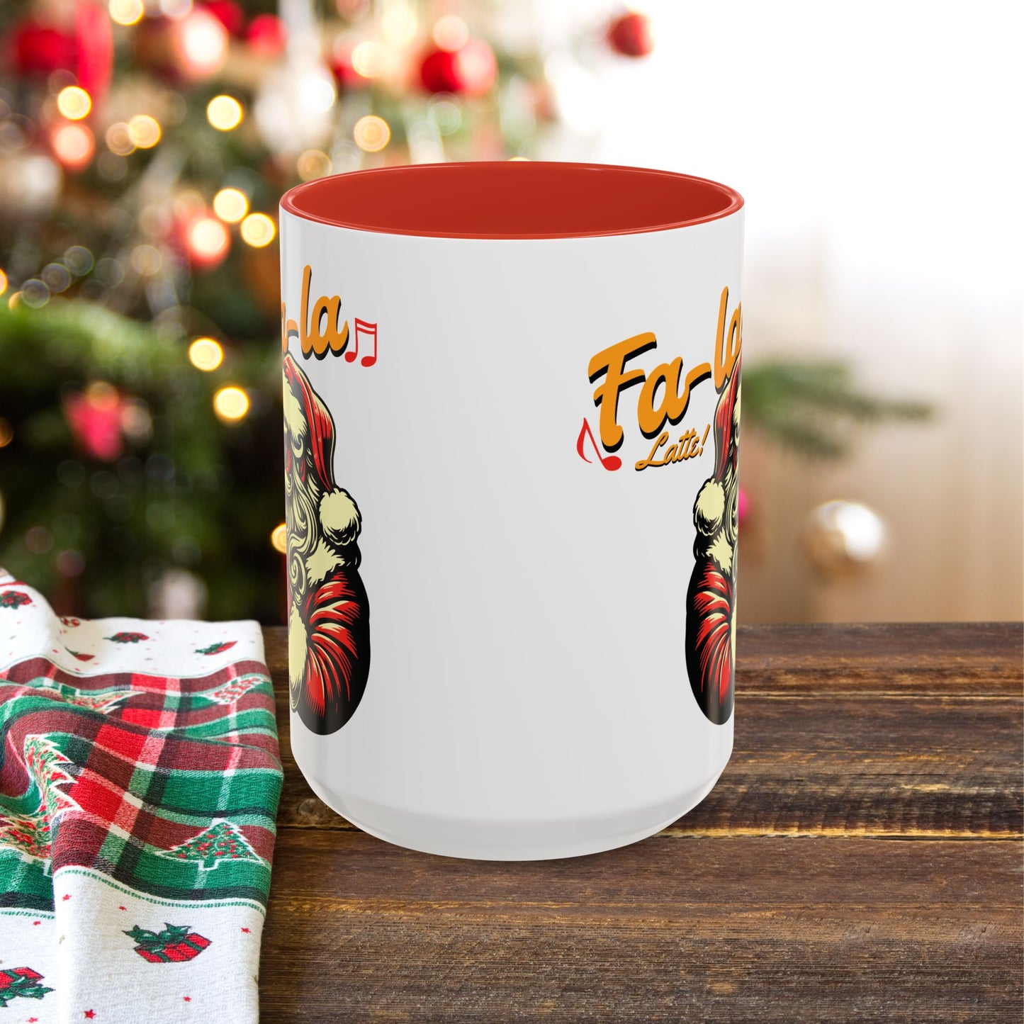 Coffee Mug - Santa Claus Fa Fa Fa Latte Design