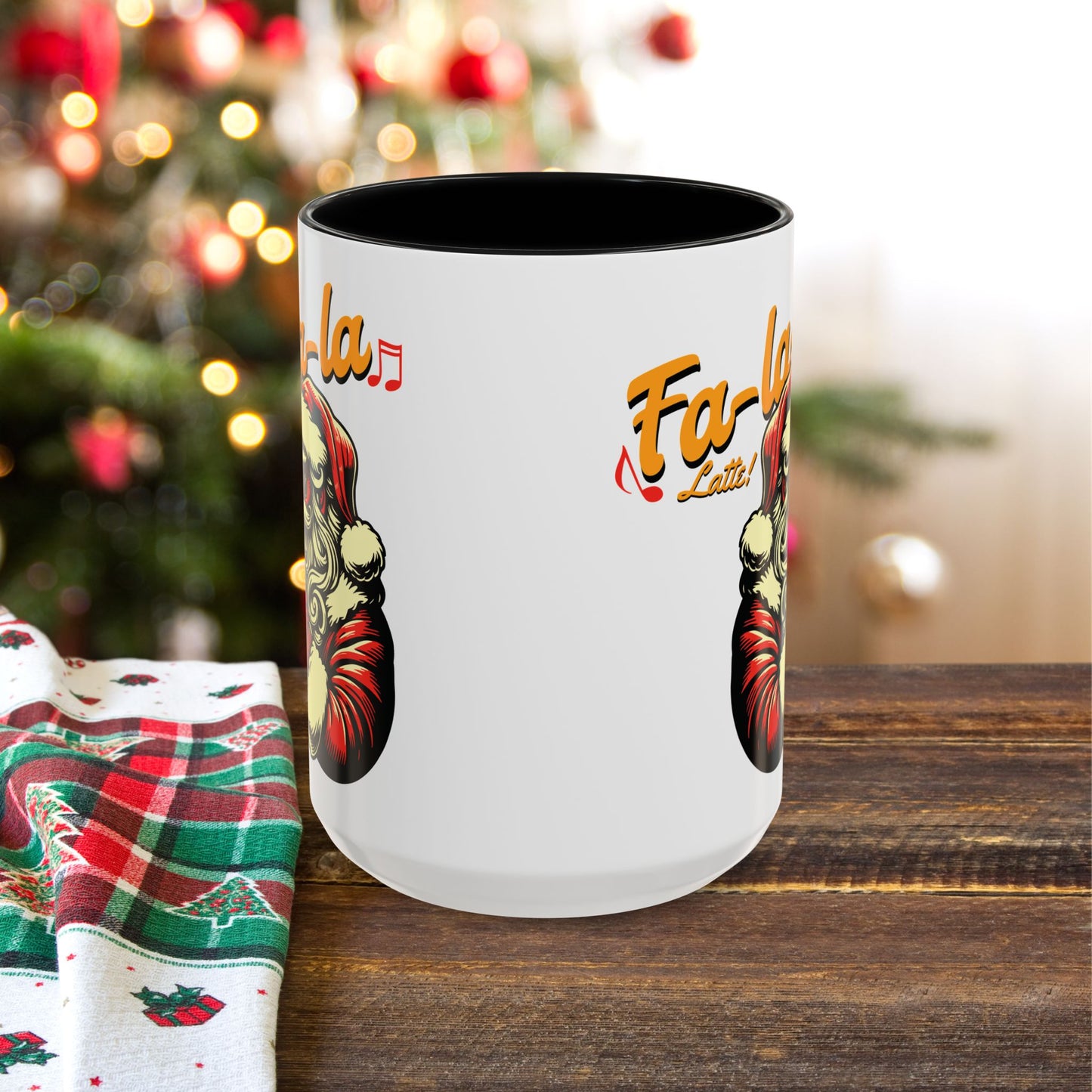 Coffee Mug - Santa Claus Fa Fa Fa Latte Design