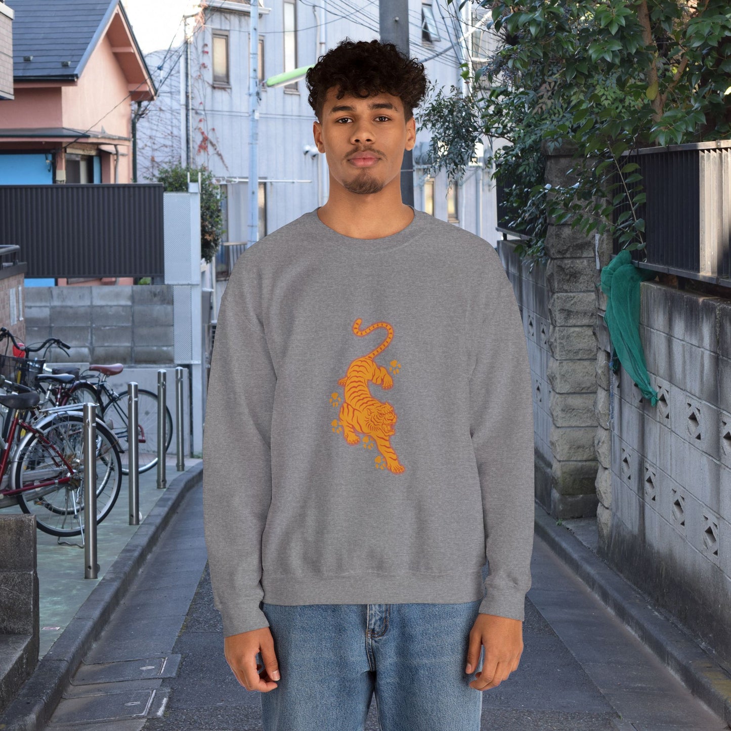 soft and cozy sweatshirt inspired by the beauty of the majestic Asian tiger