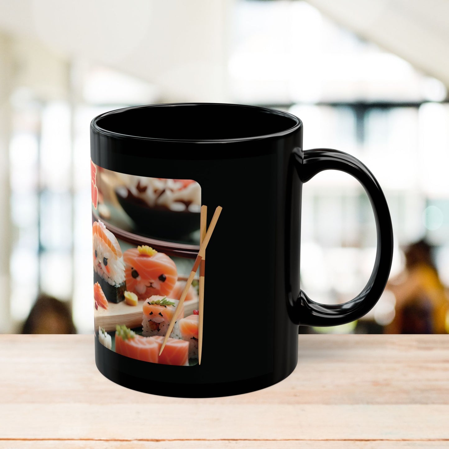 Mug - Tea in a Sushi-Inspired Cup - Black (11oz, 15oz)