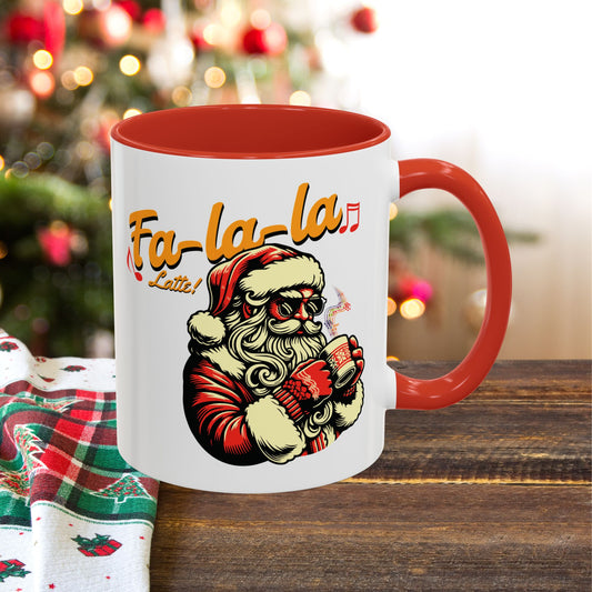 Coffee Mug - Santa Claus Fa Fa Fa Latte Design