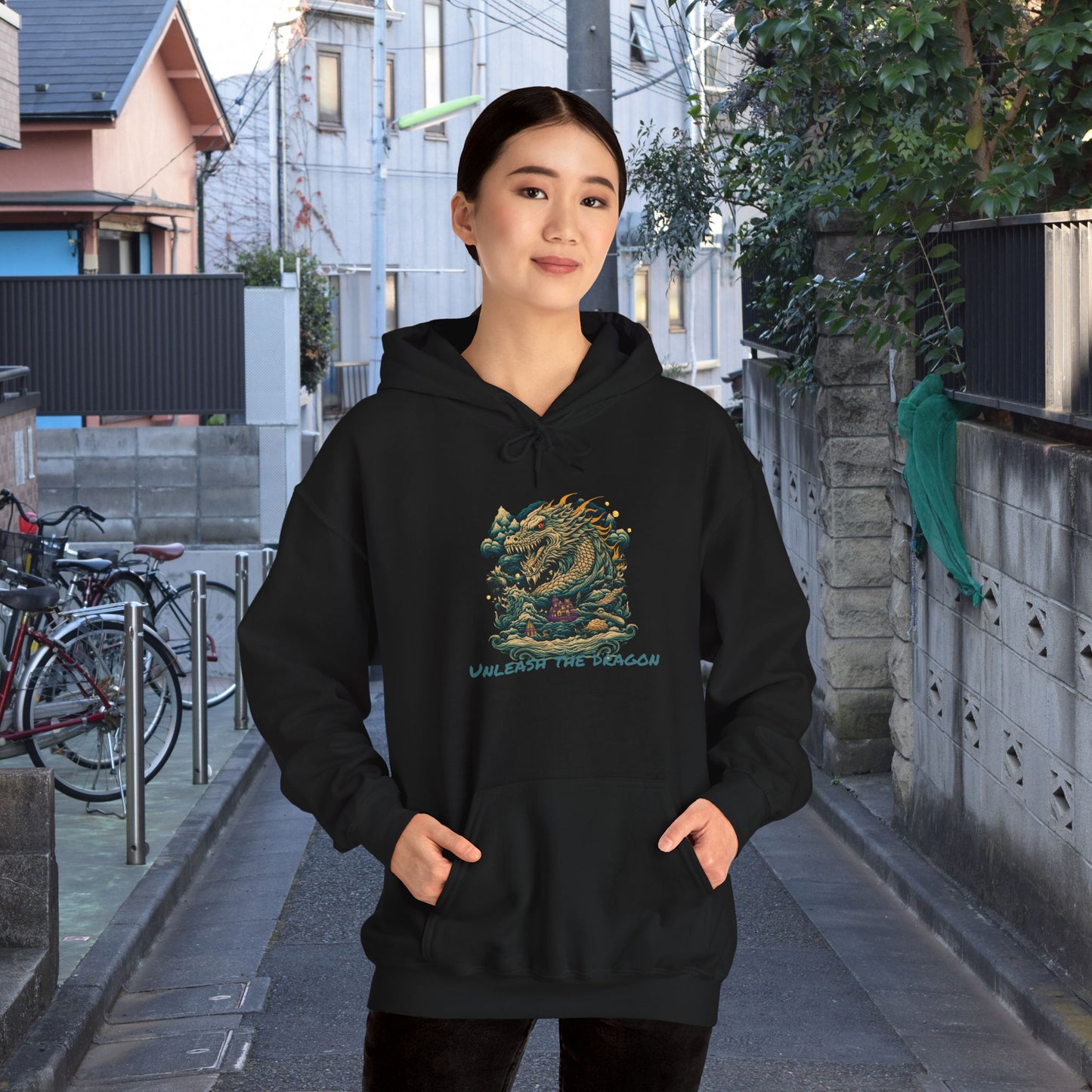 soft hooded sweatshirt  comfortable evoking the beautiful culture of Asia